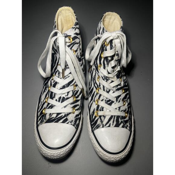 Converse Chuck Taylor Shoes Size Mens 5 Womens 7 Zebra High Top 159467C - Picture 6 of 13
